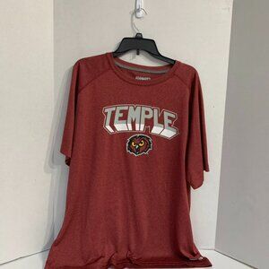 Temple Owls T Shirt Red Mens Size Large